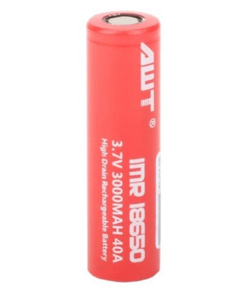 AWT 18650 40 Amp 3000mah Battery -Red